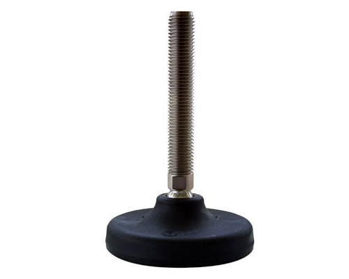 Maschinenfuß / Gelenkfuß PA, Ø 123 mm, M12 x 100 mm Edelstahl, Bohrungen