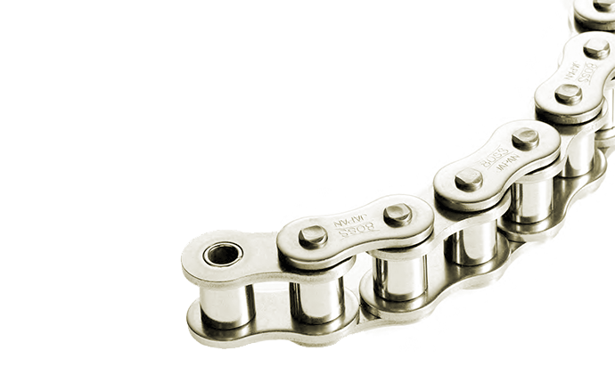 Rollenkette 08 B-3, 1/2" x 5/16", vernickelt, Triplex, DIN 8187, VPE 5 m
