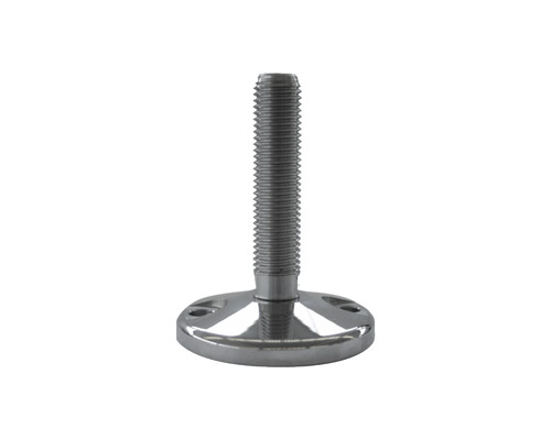 Maschinenfuß / Stellfuß MASSIV Edelstahl, Ø 120 mm, M24 x 200 mm, Bohrungen