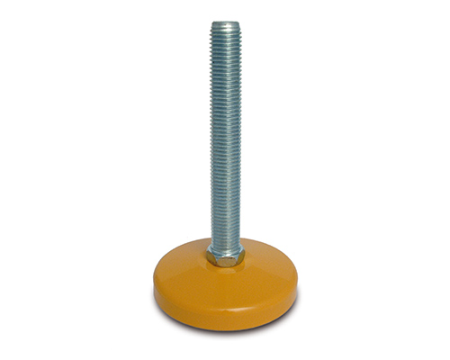 Maschinenfuß / Stellfuß MASSIV Stahl, Ø 100 mm, M20 x 100 mm, gelb, NBR