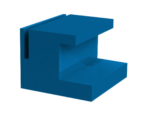 MOVET® Gleitleiste blau, Typ GU, Übergriff, gerade 50-8xx unten