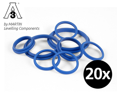 3-A Silikondichtungen blau, D18,5/ 10,5, extern, Höhe 3 mm, VPE = 20 St.