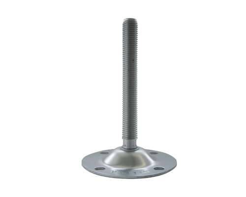 Maschinenfuß / Gelenkfuß BLECHTELLER Edelstahl, Ø 123 mm, M30 x 200 mm, Bohrungen