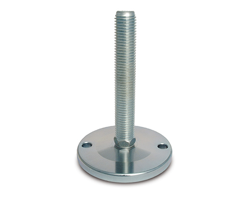 Maschinenfuß / Stellfuß MASSIV Stahl, Ø 150 mm, M20 x 125 mm, Bohrungen