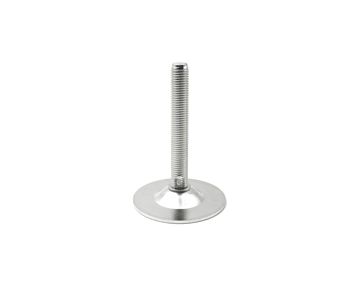Maschinenfuß / Gelenkfuß BLECHTELLER Edelstahl, Ø 85 mm, M16 x 100 mm
