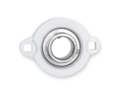 MOVET® 2-Loch Flanschlager LXL 203, Gehäuse weiß, MUC Edelstahl, Ø 17 mm