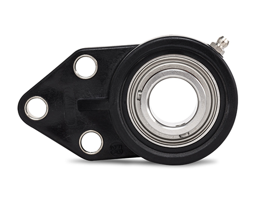 MOVET® 3-Loch Flanschlager FBL 204, Gehäuse schwarz, B Stahl, Ø 20 mm