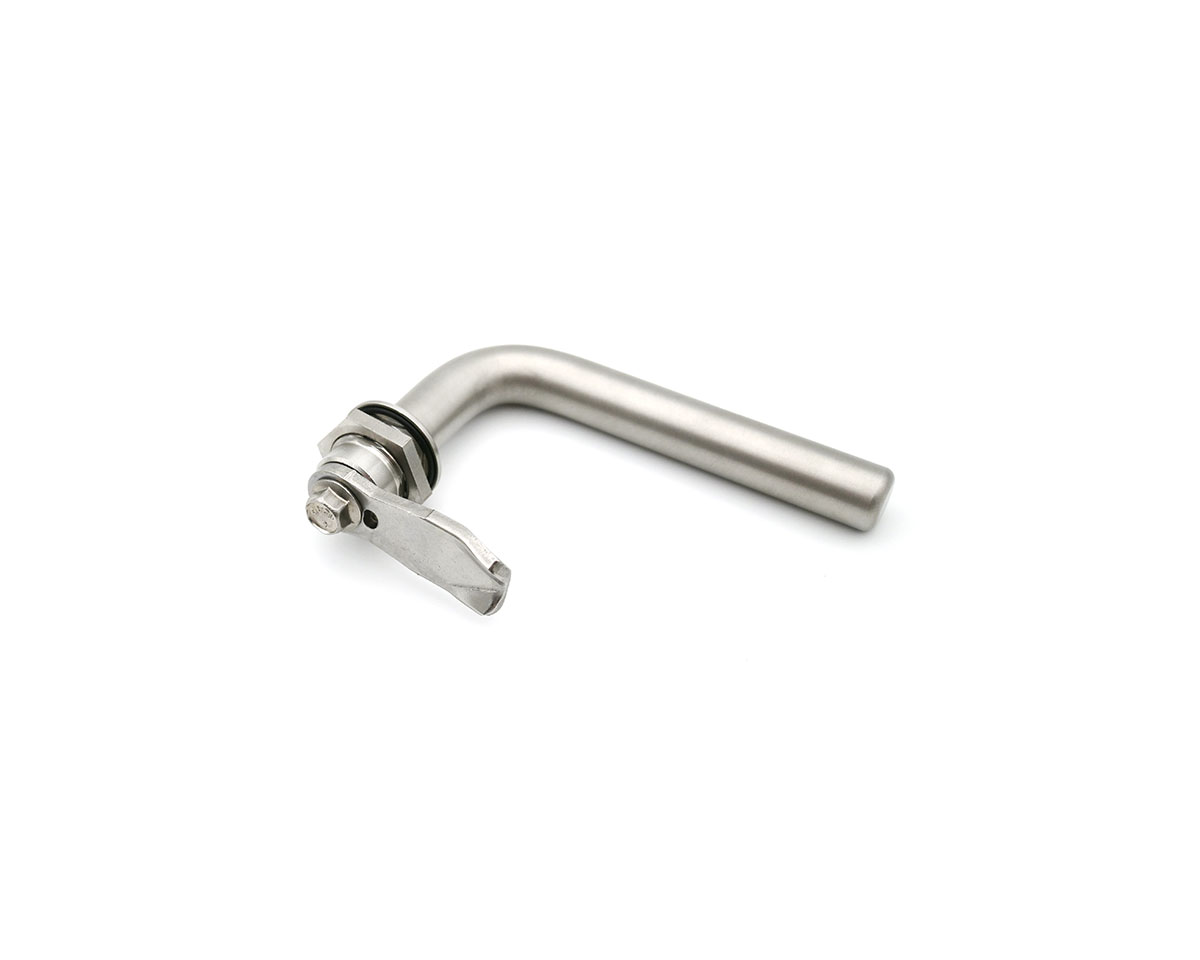 Drehriegel Edelstahl 90° mit Griff,  Ø 28 mm, H = 18, IP67