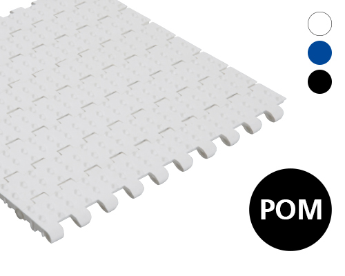 Modulband 25-830 geschlossene Oberfläche, Noppen, 2 % flow, p=25  POM, FDA, USDA, FSIS