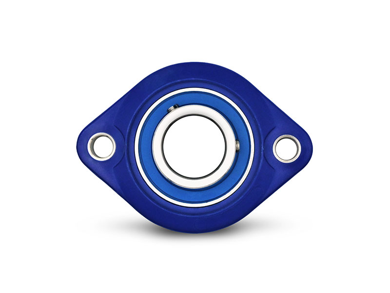 MOVET® Blue Hygiene 2-Loch Flanschlager CTL 204, Gehäuse blau, MB Edelstahl, Ø 20 mm