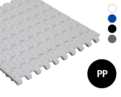 Modulband 25-830 geschlossene Oberfläche, Noppen, 2 % flow, p=25  PP, FDA, USDA, FSIS