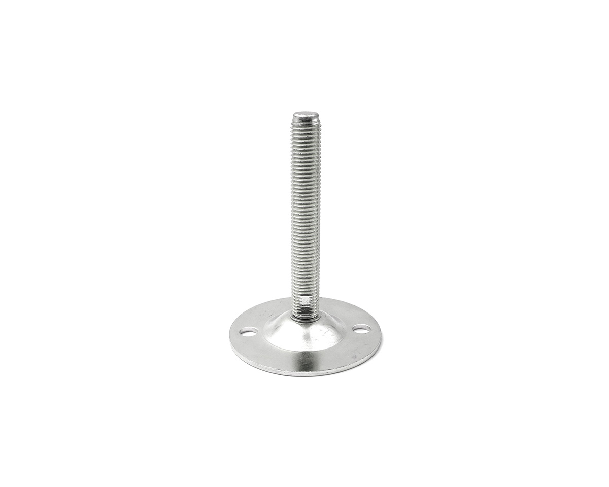 Maschinenfuß / Gelenkfuß BLECHTELLER Edelstahl, Ø 85 mm, M20 x 100 mm, Bohrungen
