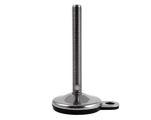 Maschinenfuß / Gelenkfuß VULCANIZED Edelstahl, Ø 100 mm, M16 x 100 mm, Lasche, NBR