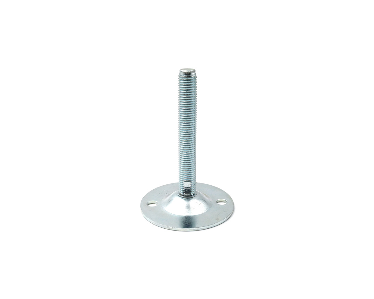 Maschinenfuß / Gelenkfuß BLECHTELLER Stahl, Ø 85 mm, M16 x 100 mm, Bohrungen
