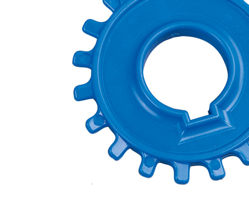 Zahnrad für 12-400, 28 Zähne, Tk Ø 112 mm, Bohrung Ø 25 mm, mit Nut, PA blau