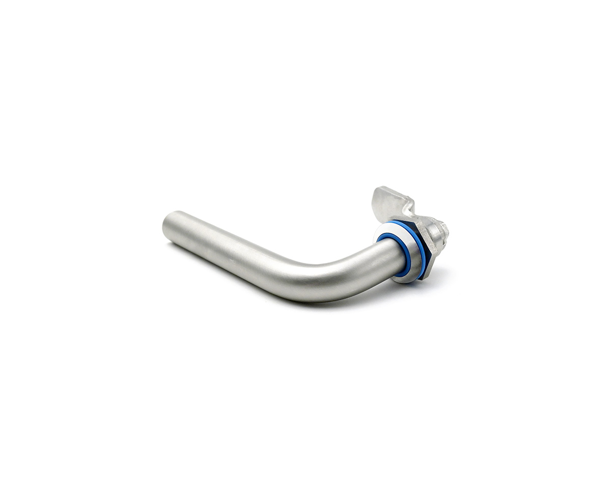 HYGIENIC 3A Drehriegel Edelstahl 90° mit Griff, 3-A, IP69K, H = 28 mm
