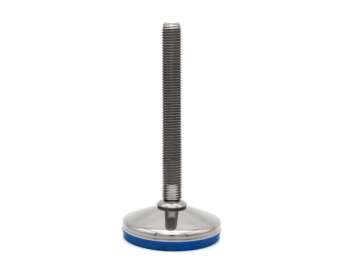 Maschinenfuß / Gelenkfuß VULCANIZED Edelstahl, Ø 60 mm, M12 x 125 mm, Hygiene, EPDM