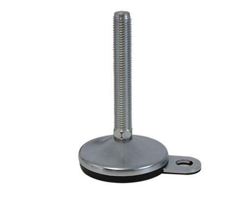 Maschinenfuß / Gelenkfuß VULCANIZED verzinkt, Ø 100 mm, M30 x 150 mm, Lasche, NBR