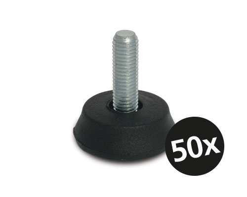 Maschinenfuß / Stellfuß MINI, Ø 50 mm, M10 x 35 mm Stahl, VPE 50 St