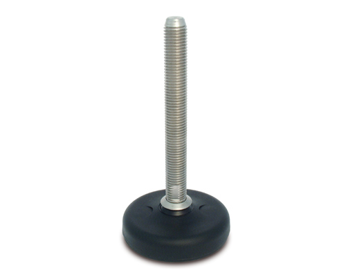 Maschinenfuß / Gelenkfuß ECO16 PA, Ø 83 mm, M16 x 200 mm Edelstahl, Bohrungen