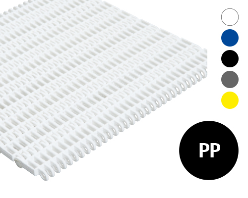 Modulband 25-702 offen, gitter Oberfläche, Nocken, 31 % flow, p=25  PP, FDA, USDA, FSIS