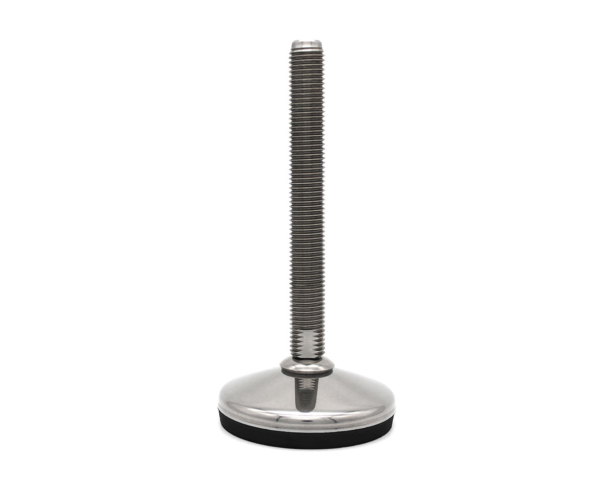 Maschinenfuß / Gelenkfuß VULCANIZED Edelstahl, Ø 60 mm, M12 x 150 mm, Hygiene, NBR