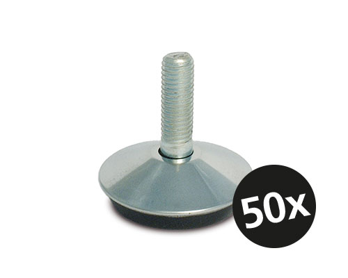 Maschinenfuß / Stellfuß MINI, Ø 20 mm, M6 x 15 mm Stahl, VPE 50 St