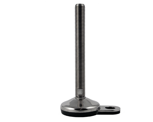 Maschinenfuß / Gelenkfuß VULCANIZED Edelstahl, Ø 60 mm, M12 x 100 mm, Lasche, NBR