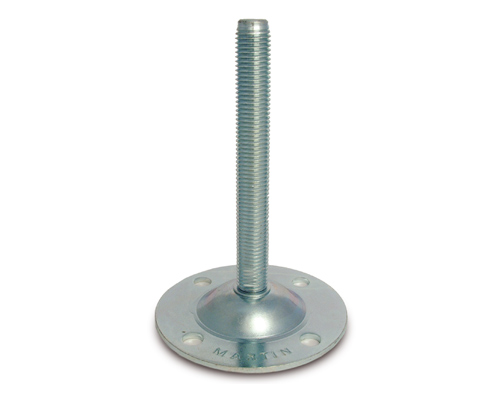 Maschinenfuß / Gelenkfuß BLECHTELLER Stahl, Ø 123 mm, M20 x 200 mm, Bohrungen