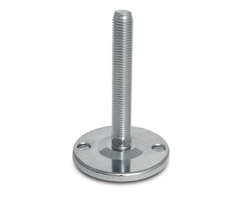 Maschinenfuß / Stellfuß MASSIV Stahl, Ø 80 mm, M12 x 100 mm, Bohrungen