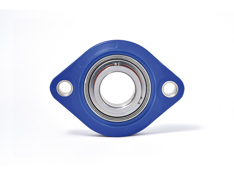 MOVET® Blue Hygiene 2-Loch Flanschlager CTL 203, Gehäuse blau, MB Edelstahl, Ø 17 mm