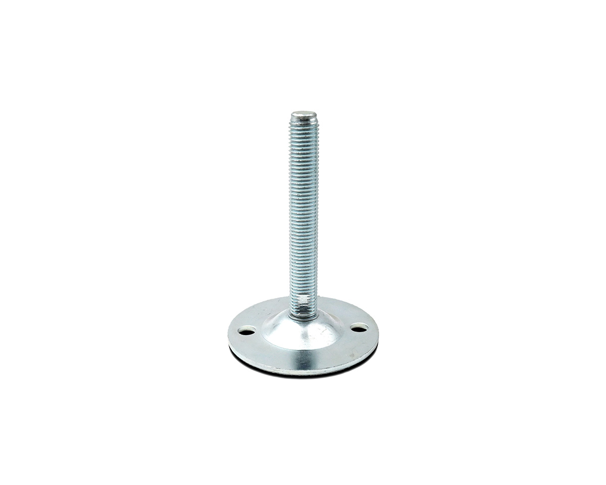 Maschinenfuß / Gelenkfuß BLECHTELLER Stahl, Ø 85 mm, M16 x 175 mm, Bohrungen, NBR