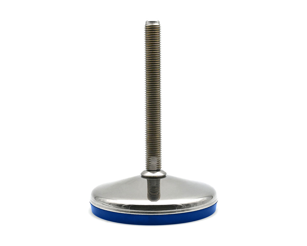 Maschinenfuß / Gelenkfuß VULCANIZED Edelstahl, Ø 100 mm, M30 x 125 mm, Hygiene, EPDM