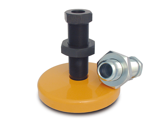 Maschinenfuß / Stellfuß TEKNOFIX, Ø 100 mm Stahl, M24x2 x 150 mm, gelb