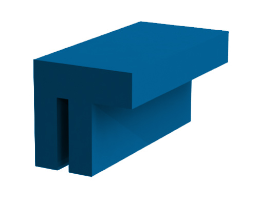 MOVET® Gleitleiste blau, Typ RH, Kurve, S25 mit Haken