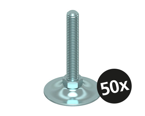 Maschinenfuß / Stellfuß MINI, Ø 46 mm Stahl, M10 x 40 mm, VPE 50 St