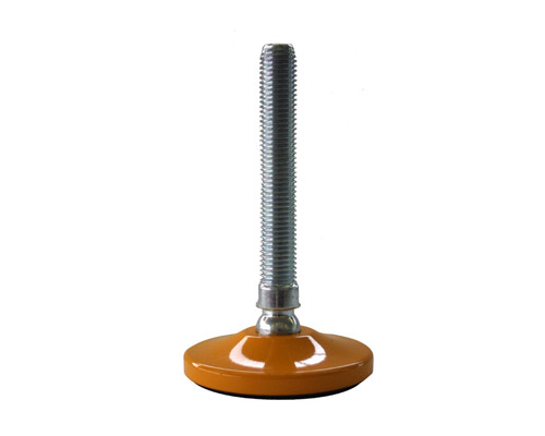 Maschinenfuß / Gelenkfuß MASSIV Stahl, Ø 100 mm, M20 x 75 mm, gelb