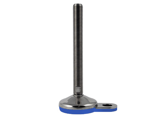 Maschinenfuß / Gelenkfuß VULCANIZED Edelstahl, Ø 80 mm, M16 x 150 mm, Lasche, EPDM