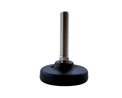Maschinenfuß / Gelenkfuß PA, Ø 83 mm, M14 x 150 mm Edelstahl, Bohrungen