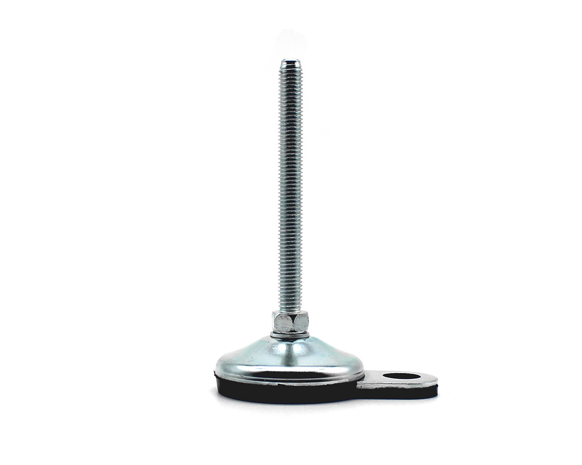 Maschinenfuß / Gelenkfuß VULCANIZED verzinkt, Ø 60 mm, M20 x 200 mm, Lasche, NBR