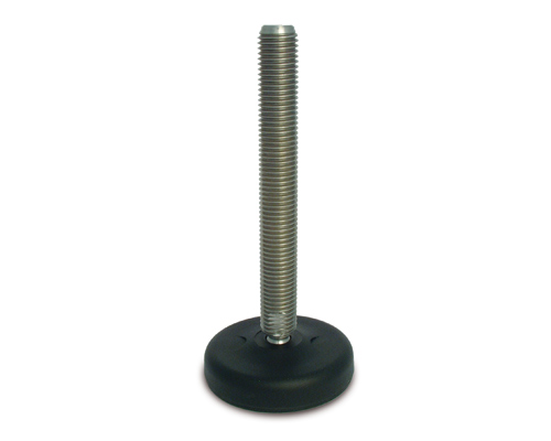 Maschinenfuß / Gelenkfuß ECO30 PA, Ø 83 mm, M16 x 100 mm Edelstahl, Bohrungen, NBR