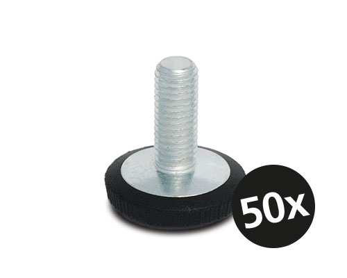 Maschinenfuß / Stellfuß MINI, Ø 20 mm, M6 x 20 mm Stahl, VPE 50 St