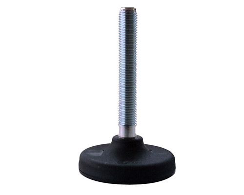 Maschinenfuß / Gelenkfuß PA, Ø 103 mm, M24 x 75 mm Stahl, Bohrungen