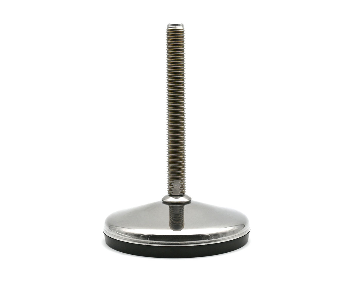 Maschinenfuß / Gelenkfuß VULCANIZED Edelstahl, Ø 120 mm, M16 x 125 mm, Hygiene, NBR