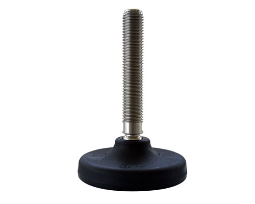 Maschinenfuß / Gelenkfuß PA, Ø 123 mm, M30 x 250 mm Edelstahl, Bohrungen, NBR