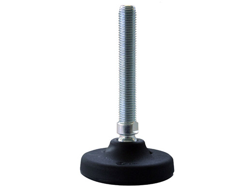 Maschinenfuß / Gelenkfuß PA, Ø 123 mm, M16 x 125 mm Stahl, Bohrungen, NBR