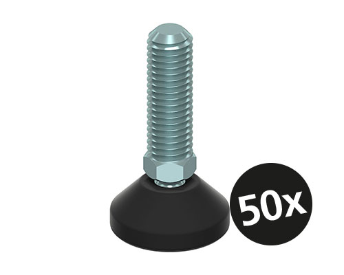 Maschinenfuß / Gelenkfuß MINI, Ø 26 mm, M10 x 30 mm Stahl, VPE 50 St