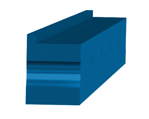 MOVET® Gleitleiste blau, Typ MBL, L-Form, Bohrungen alle 500