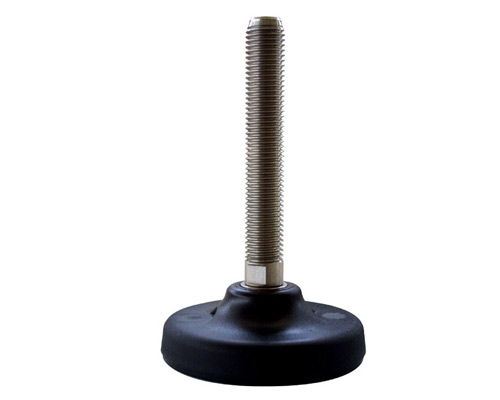 Maschinenfuß / Gelenkfuß PA, Ø 123 mm, M24 x 125 mm Edelstahl, Bohrungen, NBR