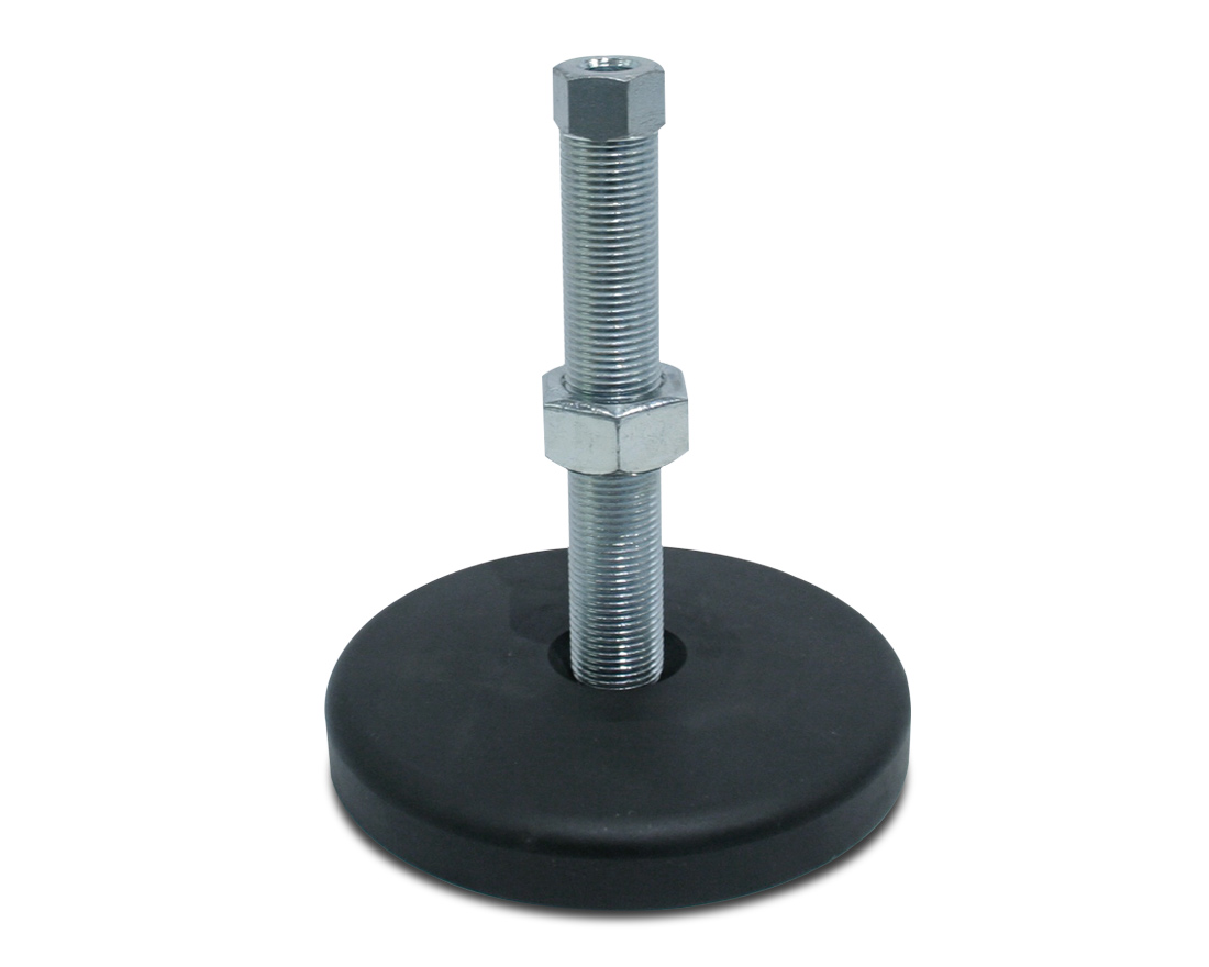 Maschinenfuß / Stellfuß TEKNOFIX, Ø 100 mm Stahl, M24x2 x 150 mm, Fußplatte phosphatiert